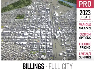 Billings - Montana Low-poly 3D model