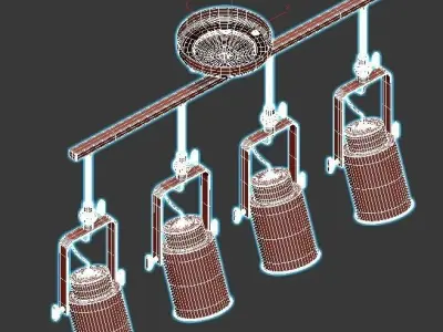 neider-3015-02-04p three light track fixture 3D model