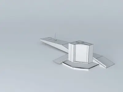 Fountain Square market Viroflay Free 3D model