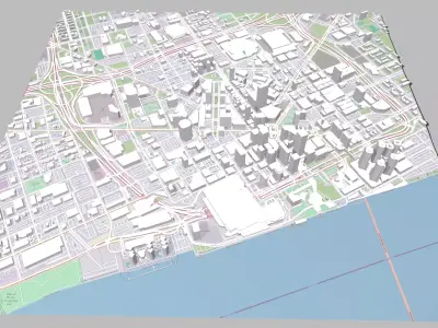Citycape Detroit United States 3D model