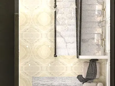 hall living room and small gym 3D model