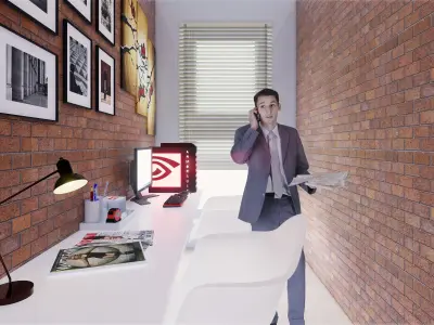 Small Room Office 3D model