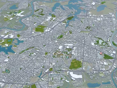 Villahermosa Tabasco Mexico 30km AI Low-poly 3D model