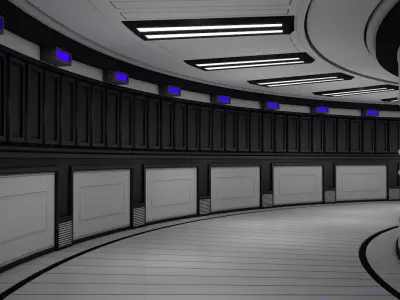 Sci Fi Corridor  3D model 14