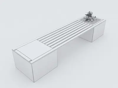 Modern Bench Street and Garden 10 3D model