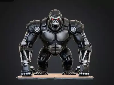Cyber Gorilla Mecha - Armored Primate Sci-Fi 3D 3D print model