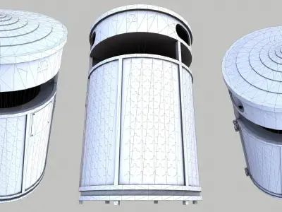 Trash Container Low-poly 3D model