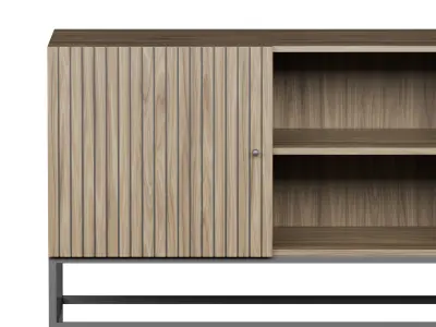 Dark Oak Wood Sideboard 3D model