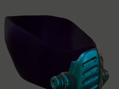 Gas mask helmet 3d model scifi Low-poly  Low-poly 3D model 457