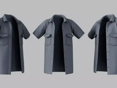 Female Jacket 01 Light Grey Low-poly 3D model