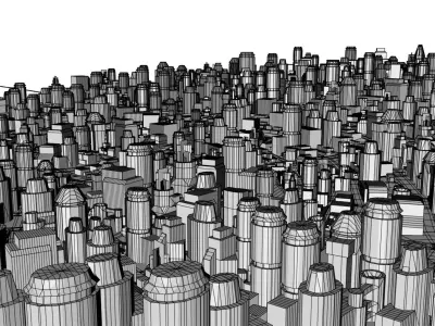 City SEVENTI - AR - VR - Low poly 3D model Low-poly 3D model