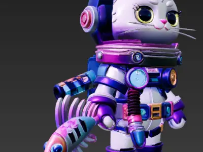 Astronaut Cat Character 3D model