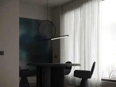 Oneroom apartment  Low-poly 3D model