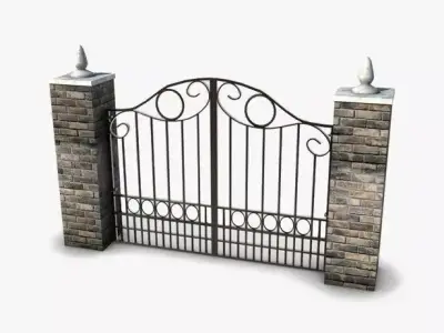 Wrought Iron Gate Low-poly 3D model
