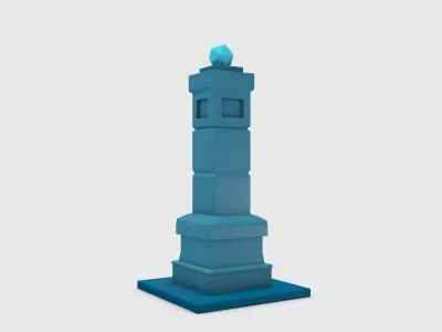Pillar 1 light tower Low-poly 3D model