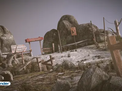 Silent Path - Alone in the Dusk Low-poly 3D model