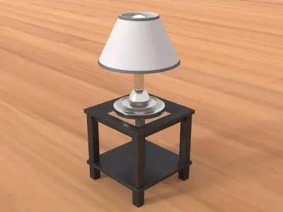 Modern Metal Table Lamp Low-poly 3D model