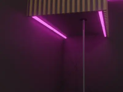 Strip-tease Bar Club With Pole Dance and Neon Light  Free low-poly 3D model