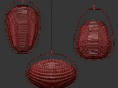 PALOMBA B hanging lamp in brass 3D model