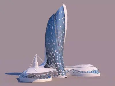 0107 - Organic Skyscraper 3D model