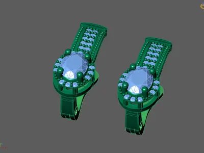 Women Earrings 3DM STL Womens Earring Renders 3D print models   3D print model