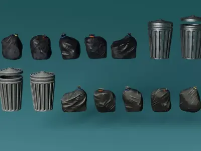TrashSet Low-poly 3D model