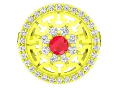 Luxury Symbolic Round Diamond Ring for Women 4816 3D print model