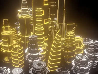 SciFi City 3D model