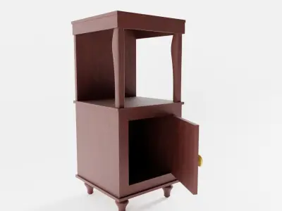 Antique Bedside Table Low-poly 3D model