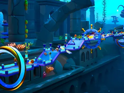 Platformer 12 Underwater Low-poly 3D model