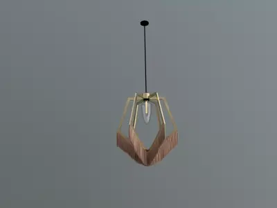 lamp  gold with tassels lighing Free 3D model