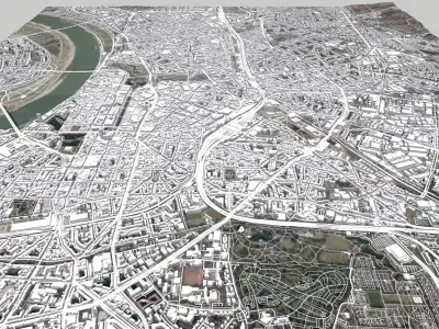 Cityscape Dusseldorf  Germany 3D model