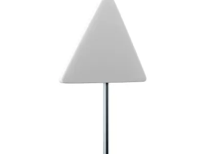 3D cartoon Left turn road sign icon 3D model