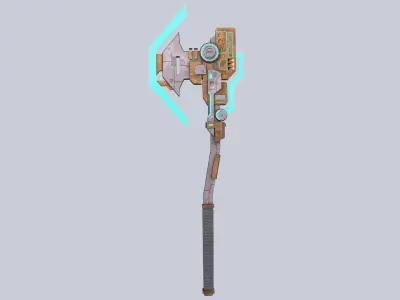 Sci fi elite axe Low-poly 3D model