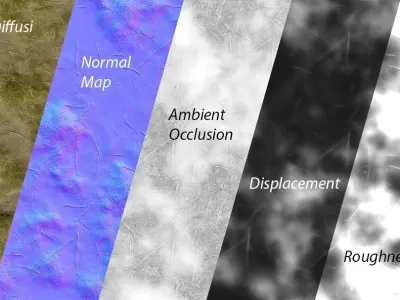 PBR Texture Grass Mud Puddles  Texture