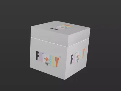 Invitation White Cubic Box 3D model