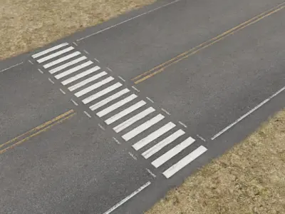 Roads Construction Kit Low-poly 3D model