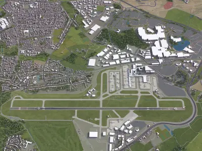 Birmingham Airport Low-poly 3D model