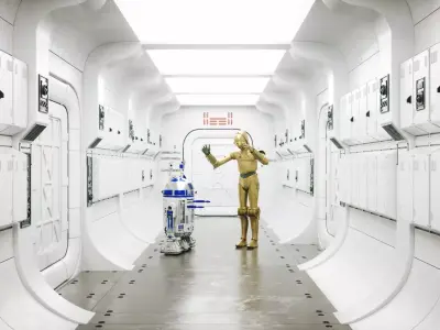 Corridor Interior Scene Low-poly 3D model