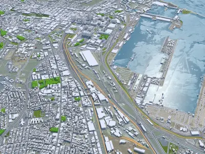 Cape Town Downtown South Africa Low-poly 3D model