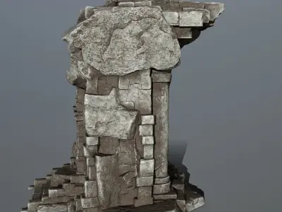 old statue  Low-poly 3D model