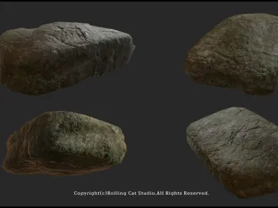 Realistic Rocks Pack A Low-poly 3D model