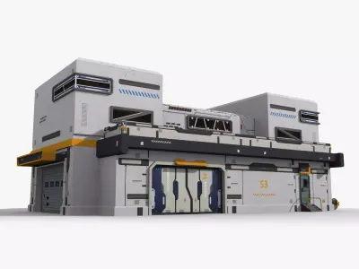 Factory Industrial Sci Fi x22 Low-poly 3D model