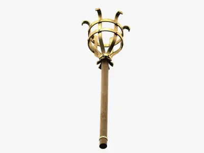Torch brass broomstick 3D model