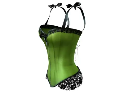 Corset with Straps and Bows Low-poly 3D model