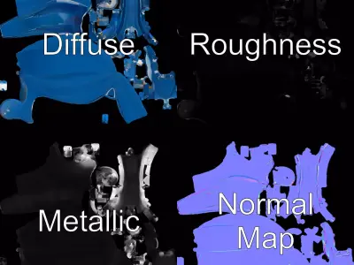 Futuristic Blue Speeder model pack Low-poly 3D model