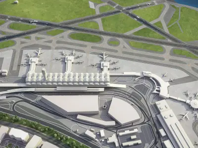 Ronald Reagan Washington Airport Low-poly 3D model