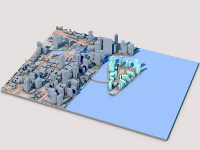 Burlingame Island Miami Florida USA 3D model