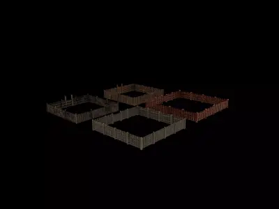 modular fence panels  3D model