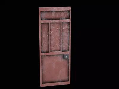 Industrial Service Metal Door with Frame Low-poly 3D model